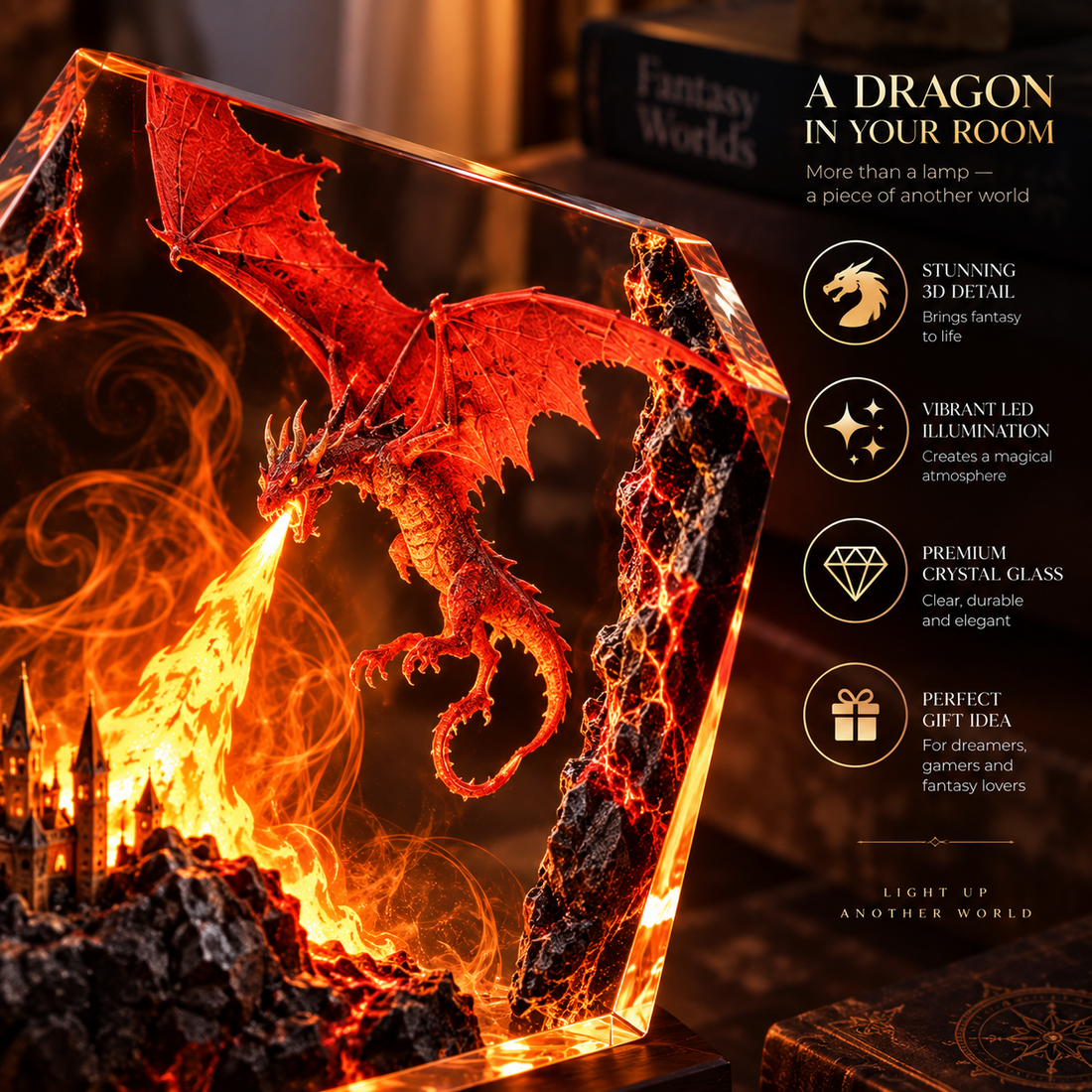 Fire Dragon Halloween Lamp By Kidssly